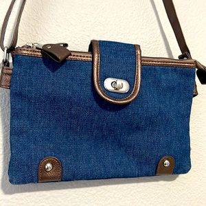 💥3/10 Sale - Gold Coast BLUE DENIM & METALLIC BROWN Shoulder/Crossbody Bag